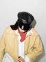 Ruslan Baginskiy Black leather baker boy cap Zwart - Thumbnail 2