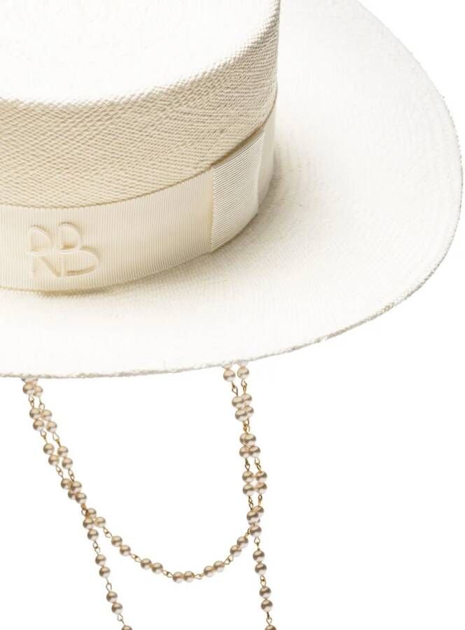 Ruslan Baginskiy Hoed met dubbele ketting Beige