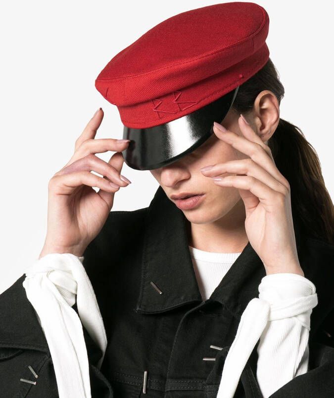 Ruslan Baginskiy Red wool baker boy cap Rood