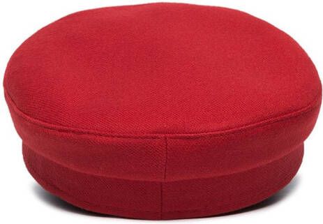 Ruslan Baginskiy Red wool baker boy cap Rood