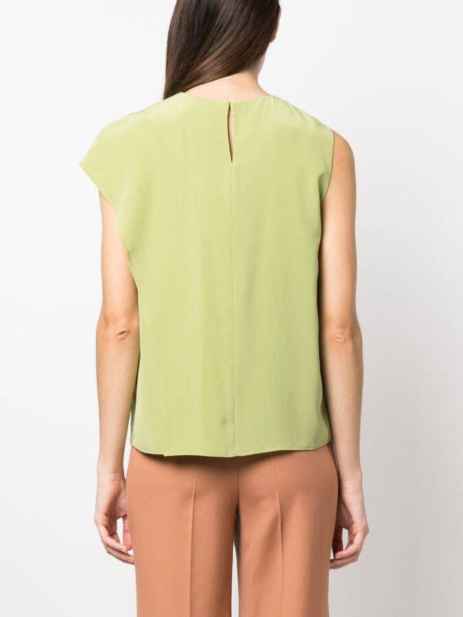 'S Max Mara T-shirt met asymmetrische mouwen Groen
