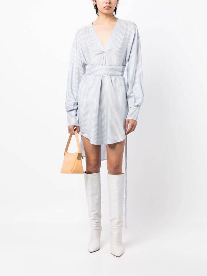 SA SU PHI Blousejurk met V-hals Blauw