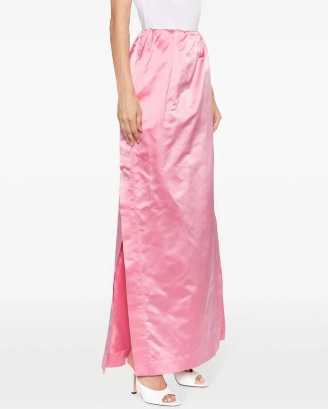 SA SU PHI Gekreukte maxi-rok Roze