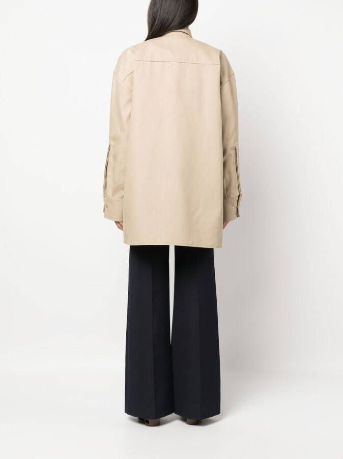 SA SU PHI Oversized shirtjack Beige