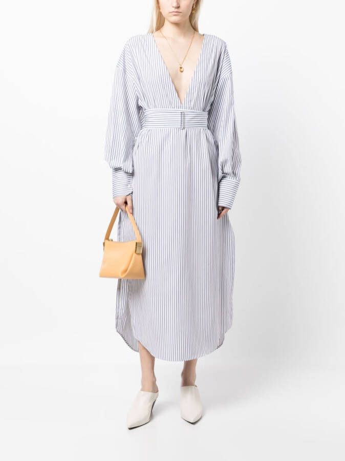 SA SU PHI Gestreepte blousejurk Wit