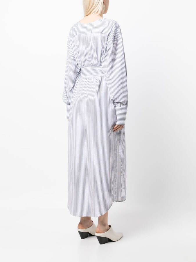 SA SU PHI Gestreepte blousejurk Wit