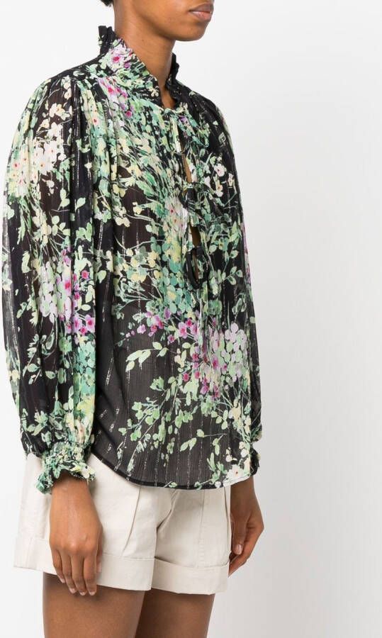 Sabina Musayev Blouse met bloemenprint Zwart