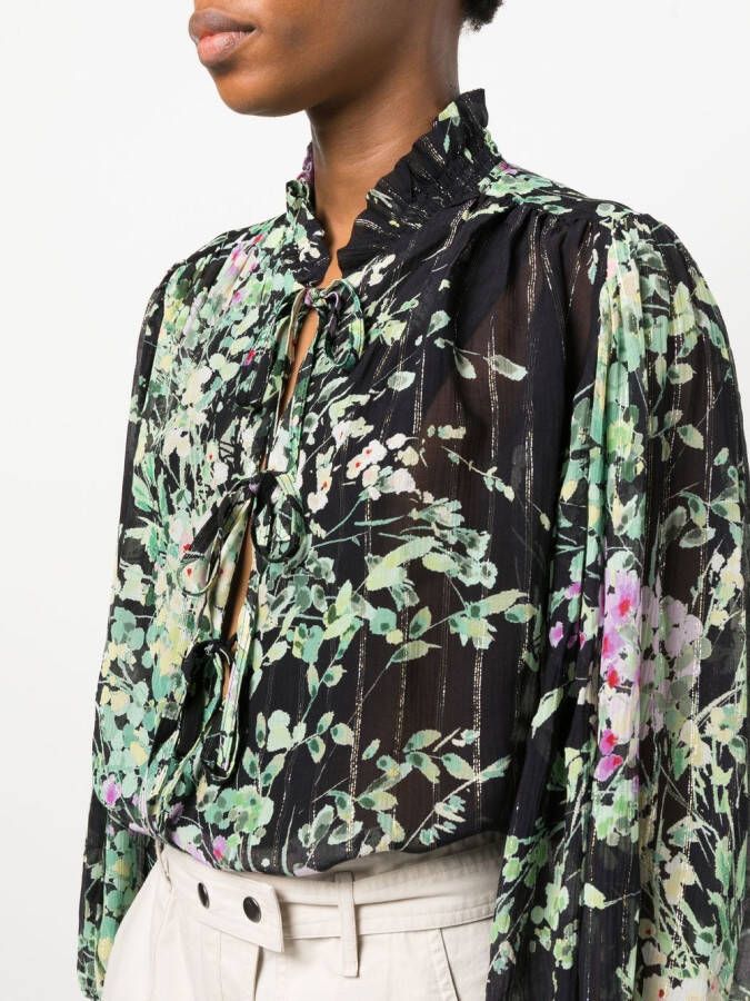 Sabina Musayev Blouse met bloemenprint Zwart