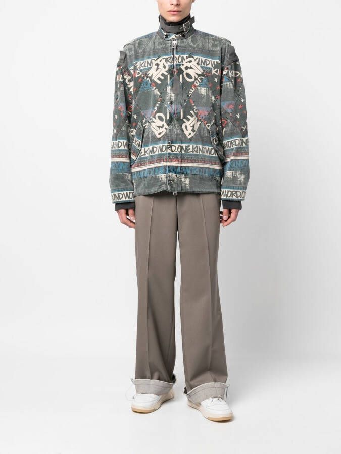 sacai Bomberjack met tekst Grijs