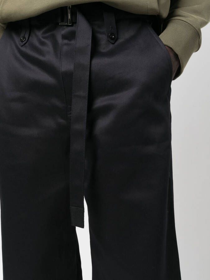 sacai Broek met ceintuur Blauw