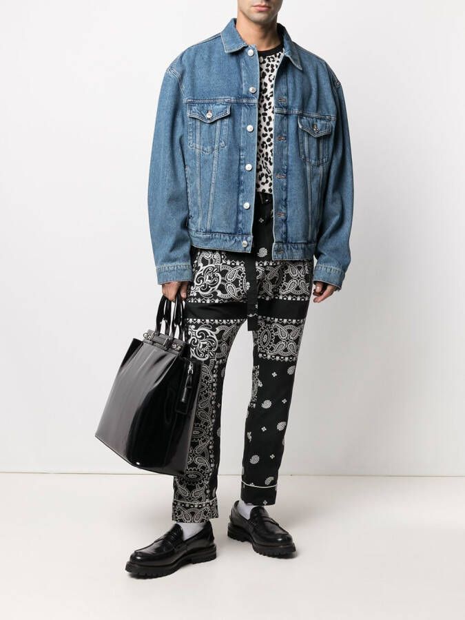 sacai Broek met paisley-print Zwart