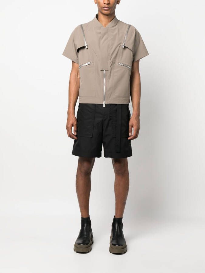 sacai Shorts met verlaagd kruis Zwart