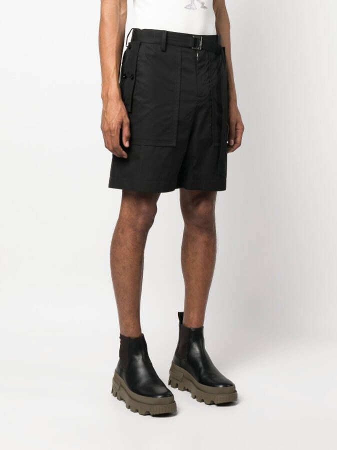 sacai Shorts met verlaagd kruis Zwart