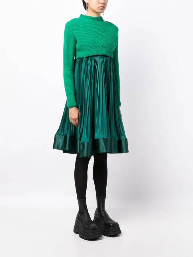 sacai Gelaagde jurk Groen
