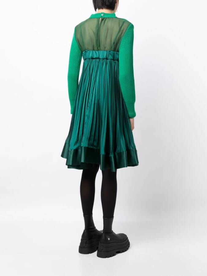 sacai Gelaagde jurk Groen