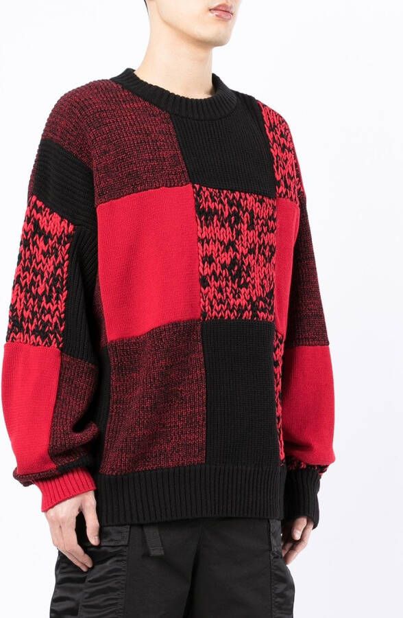 sacai Geruite trui Rood