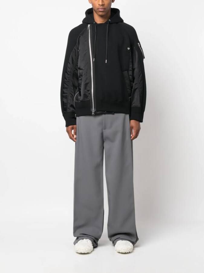 sacai Hoodie met rits Zwart