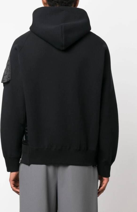 sacai Hoodie met rits Zwart
