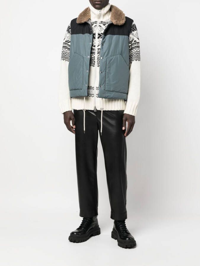 sacai Jack met lammy kraag Grijs