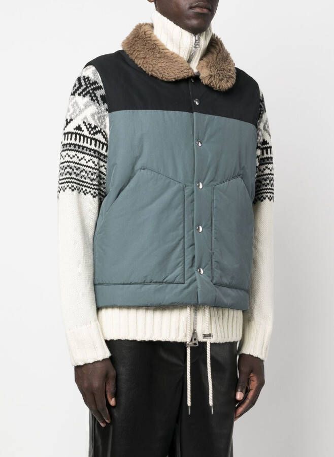 sacai Jack met lammy kraag Grijs