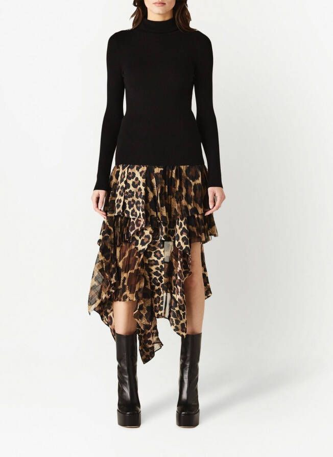 sacai Rok met luipaardprint Bruin