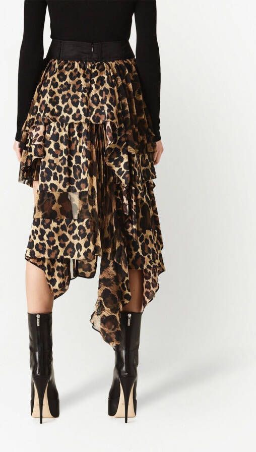 sacai Rok met luipaardprint Bruin