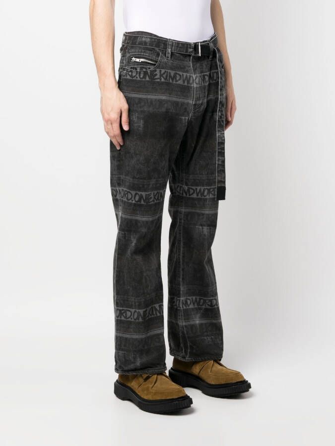 sacai Jeans met logopatroon Zwart