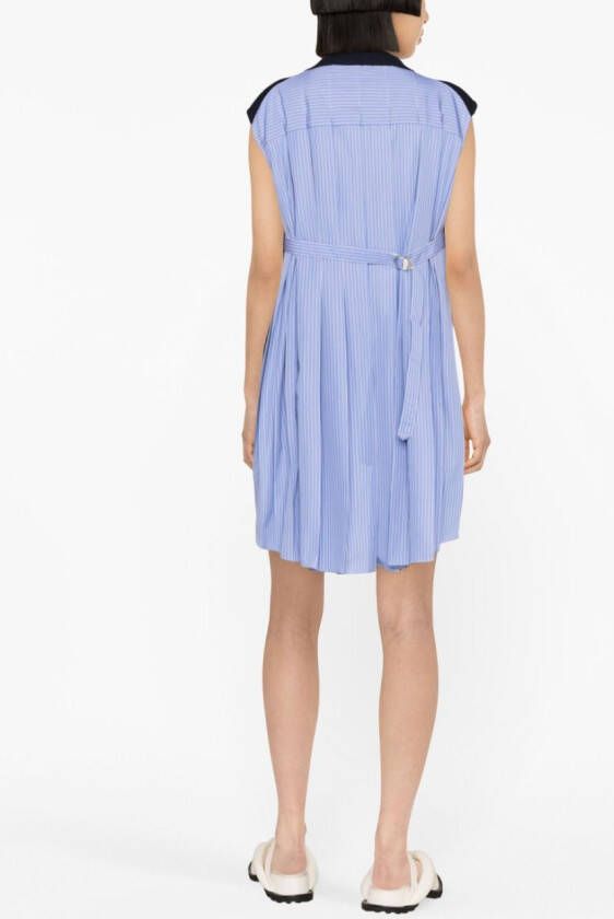 sacai Mini-jurk met colourblocking Blauw