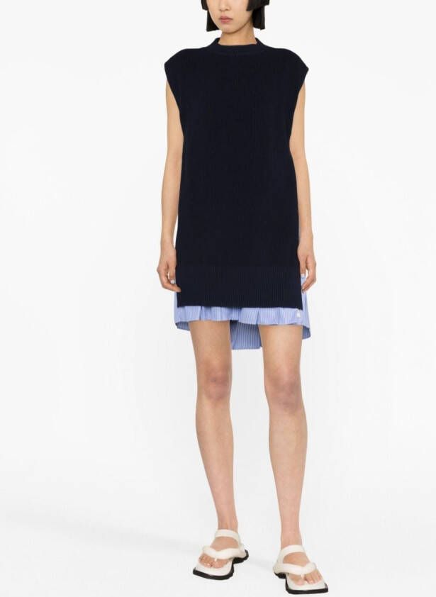 sacai Mini-jurk met colourblocking Blauw