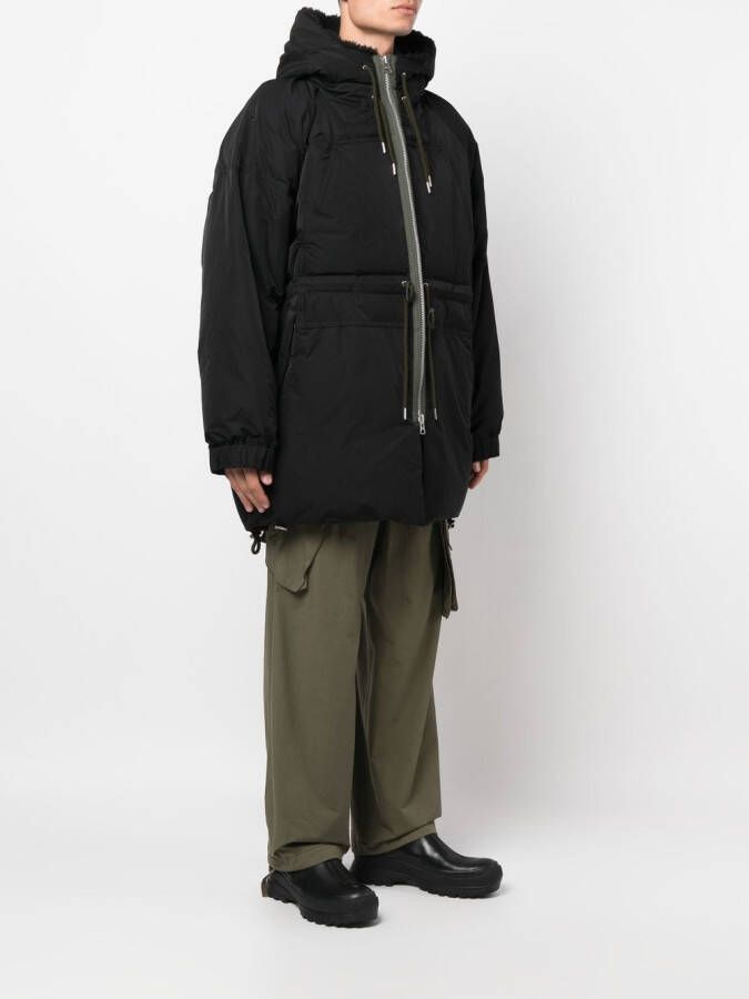 sacai Parka met rits Zwart