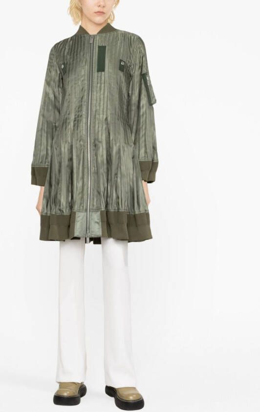 sacai Oversized jas Groen