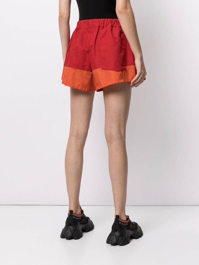 sacai Shorts met colourblocking Rood