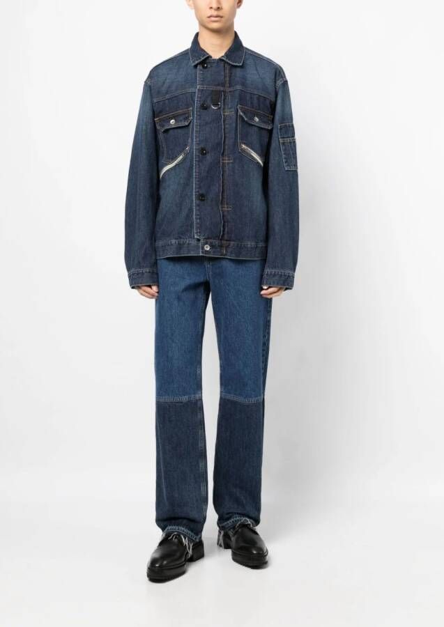 sacai Jack met puntkraag Blauw