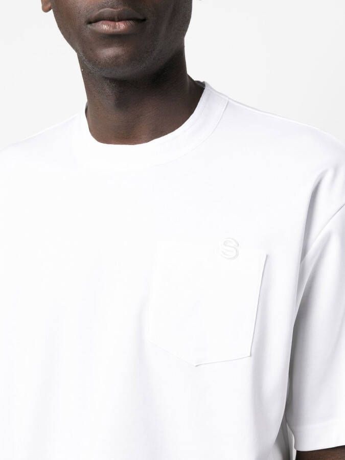 sacai T-shirt met geborduurd logo Wit
