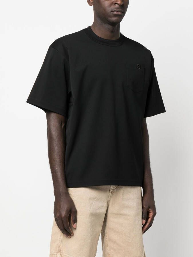 sacai T-shirt met geborduurd logo Zwart