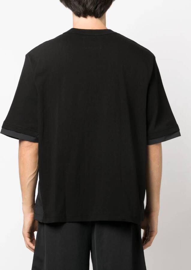 sacai T-shirt met gelaagd detail Zwart