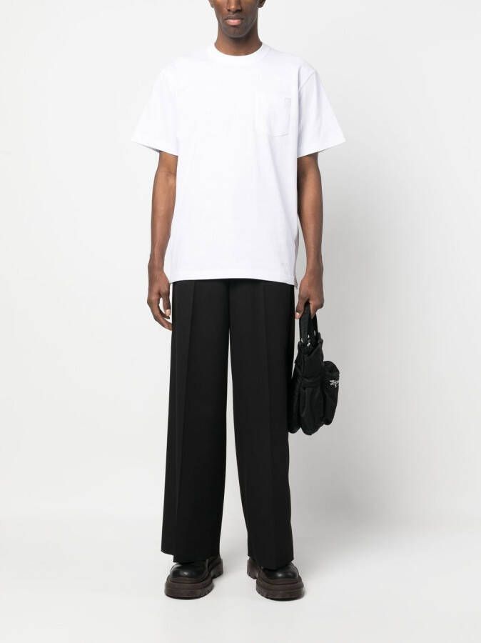 sacai T-shirt met rits aan de zijkant Wit