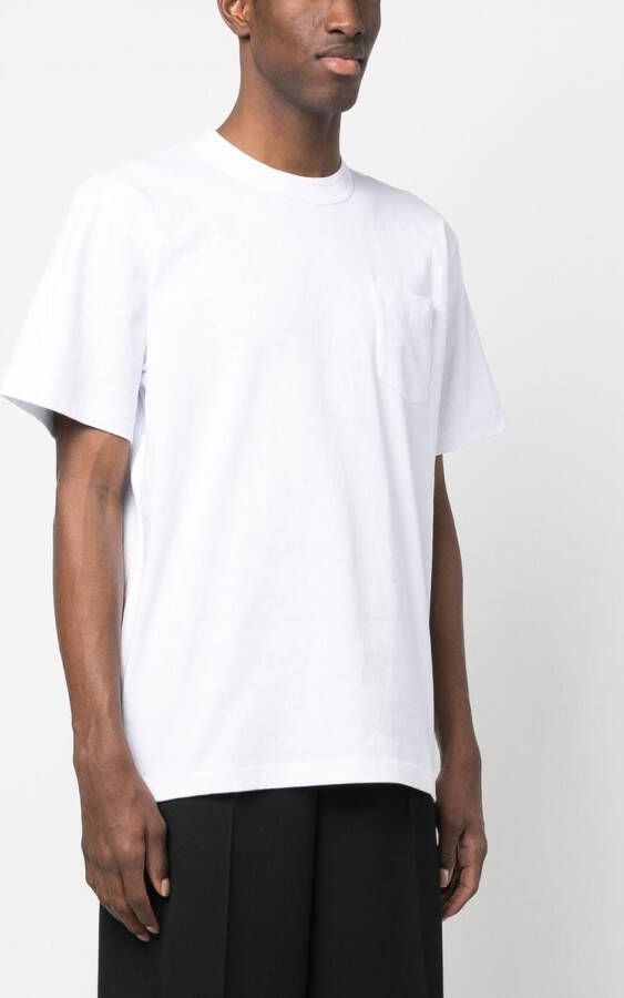 sacai T-shirt met rits aan de zijkant Wit