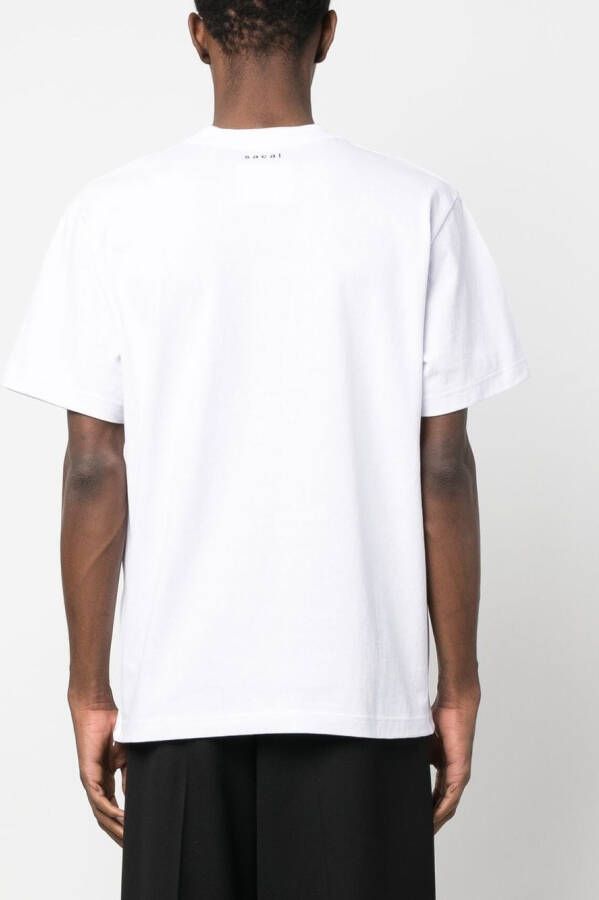 sacai T-shirt met rits aan de zijkant Wit