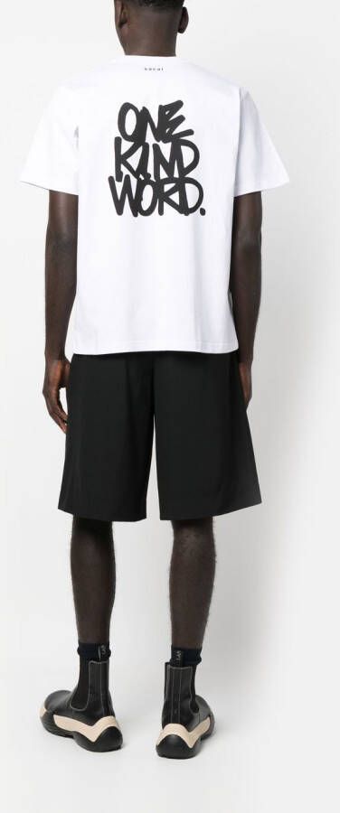 sacai T-shirt met tekst Wit