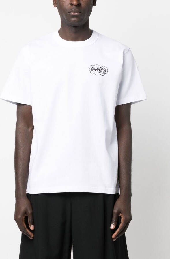 sacai T-shirt met tekst Wit