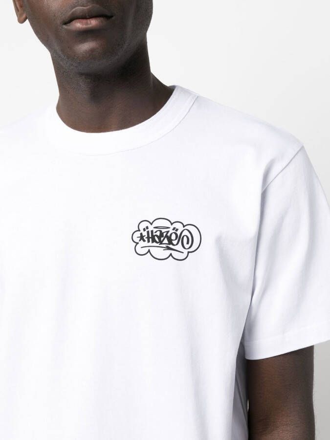sacai T-shirt met tekst Wit