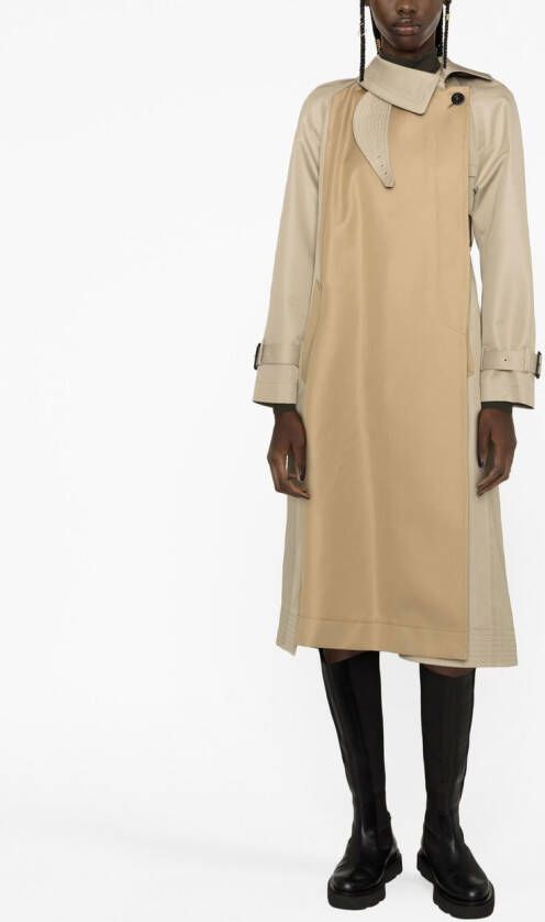 sacai Tweekleurige jas Bruin