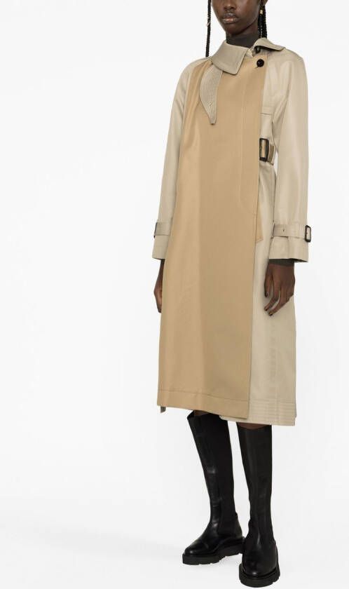 sacai Tweekleurige jas Bruin