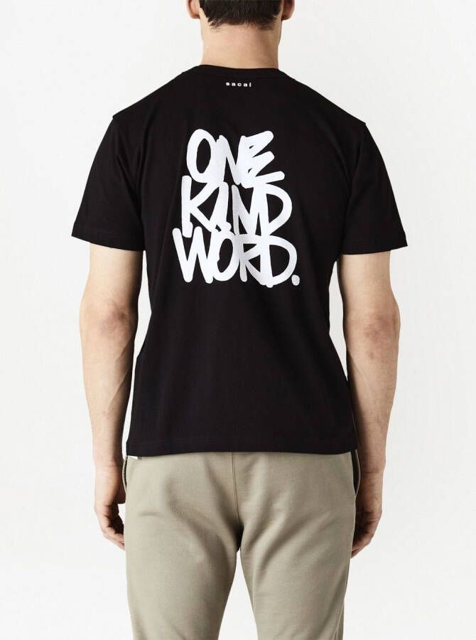sacai x Eric Haze T-shirt met print Zwart