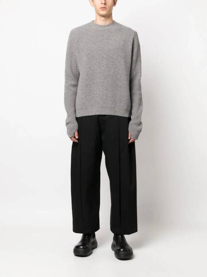 SAGE NATION box-pleat wide-leg trousers Zwart