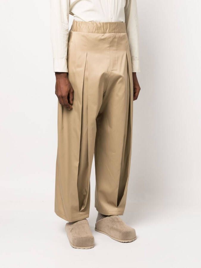 SAGE NATION Broek met wijde pijpen Beige