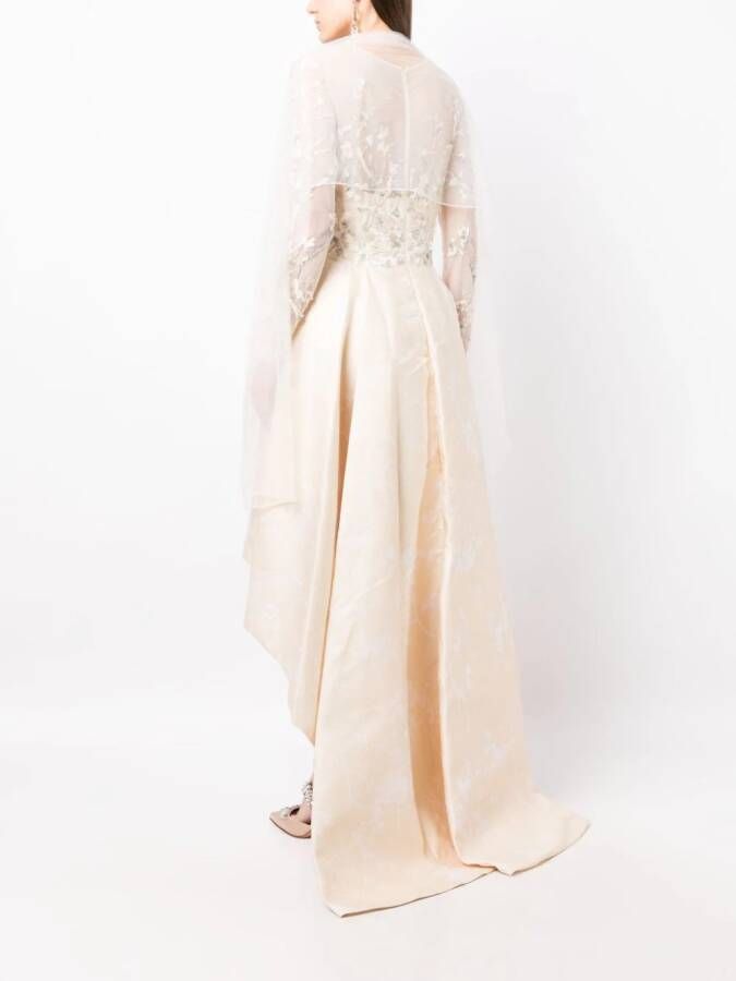 Saiid Kobeisy Asymmetrische maxi-jurk Beige