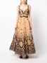 Saiid Kobeisy Jurk met geborduurde bloemen Beige - Thumbnail 2