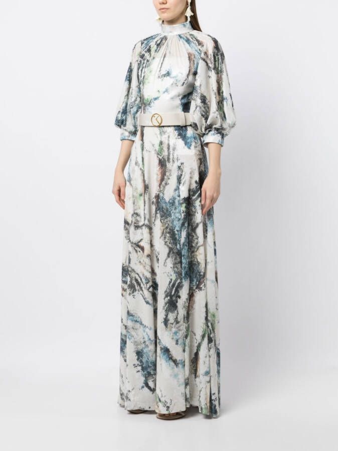 Saiid Kobeisy Jurk met pailletten Blauw